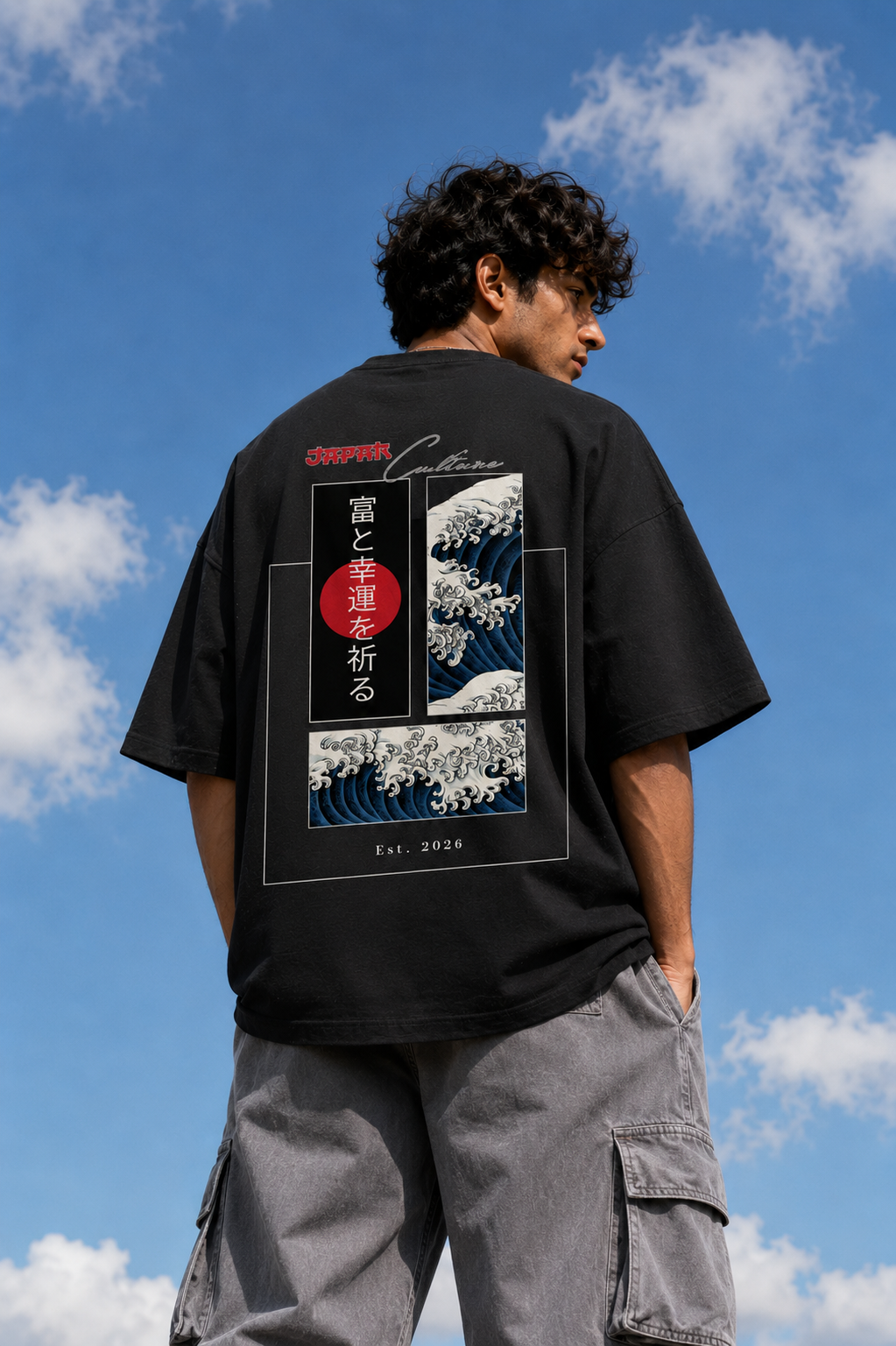 JAPAN CULTURE Unisex Terry Oversized Tee