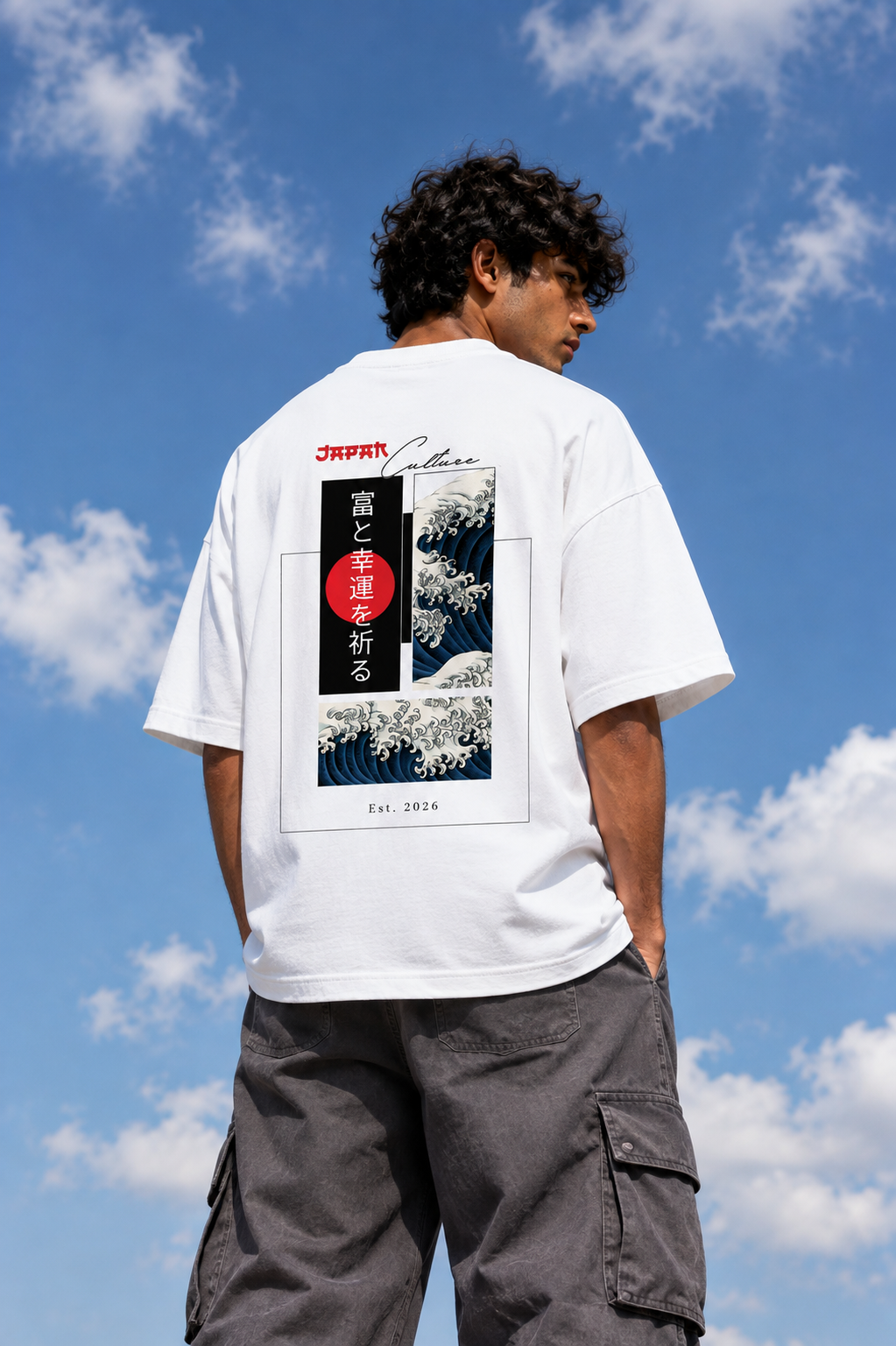 JAPAN CULTURE Unisex Terry Oversized Tee