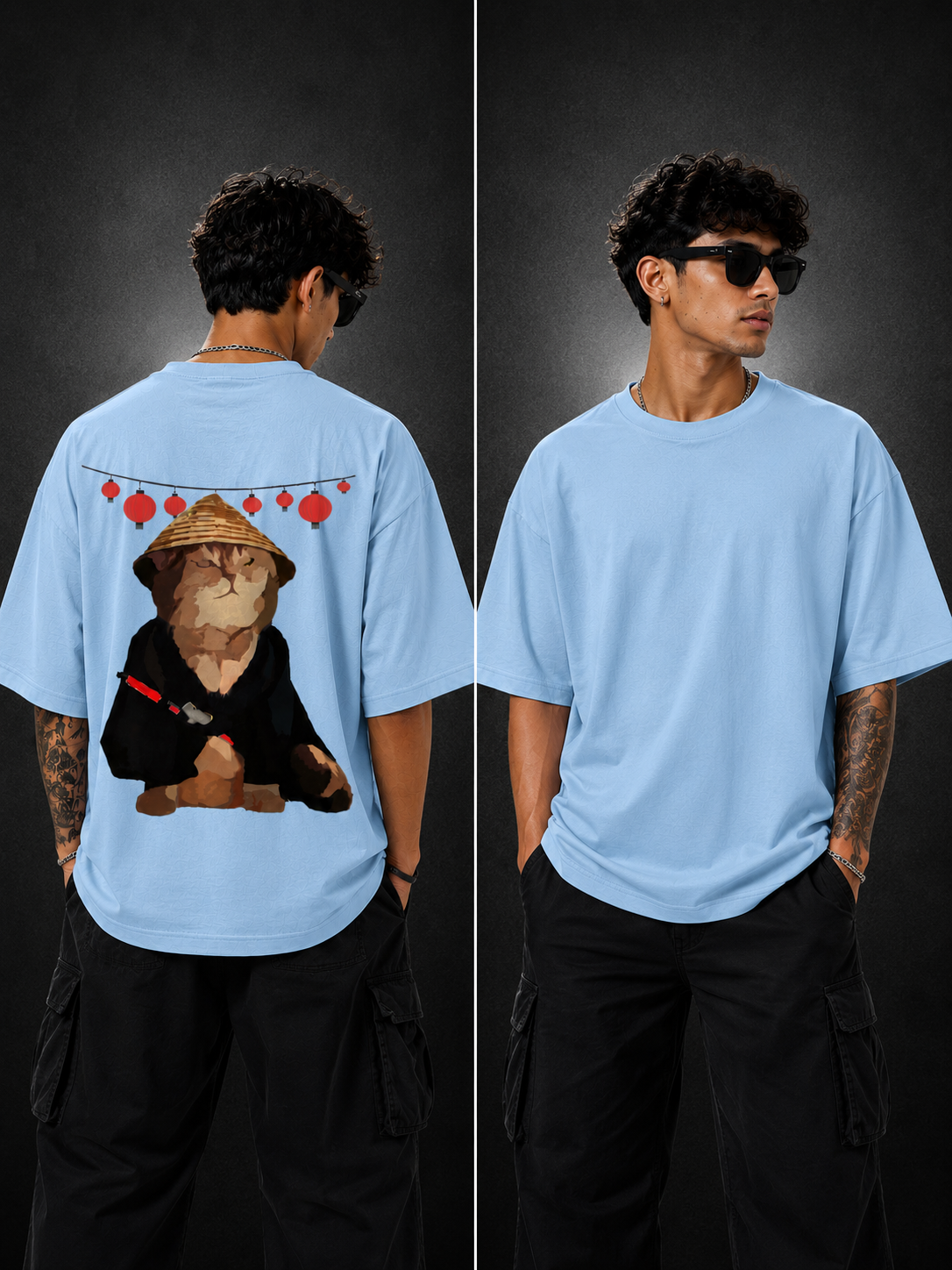 Samurai cat Unisex Oversized Classic T-Shirt