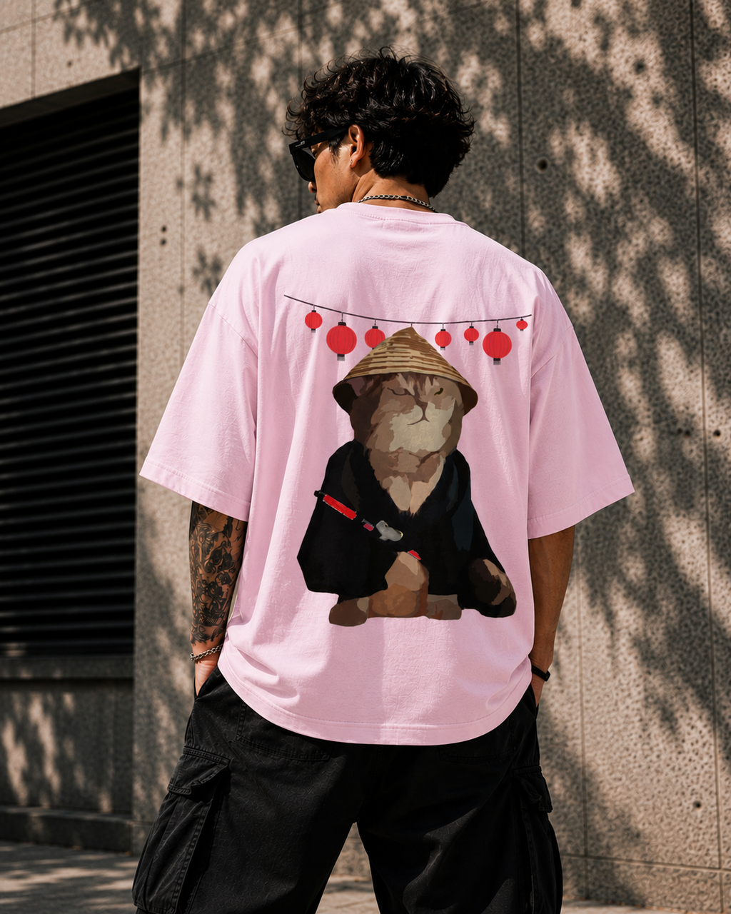 Samurai cat Unisex Oversized Classic T-Shirt