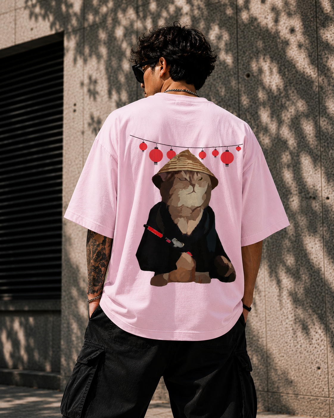 Samurai cat Unisex Oversized Classic T-Shirt