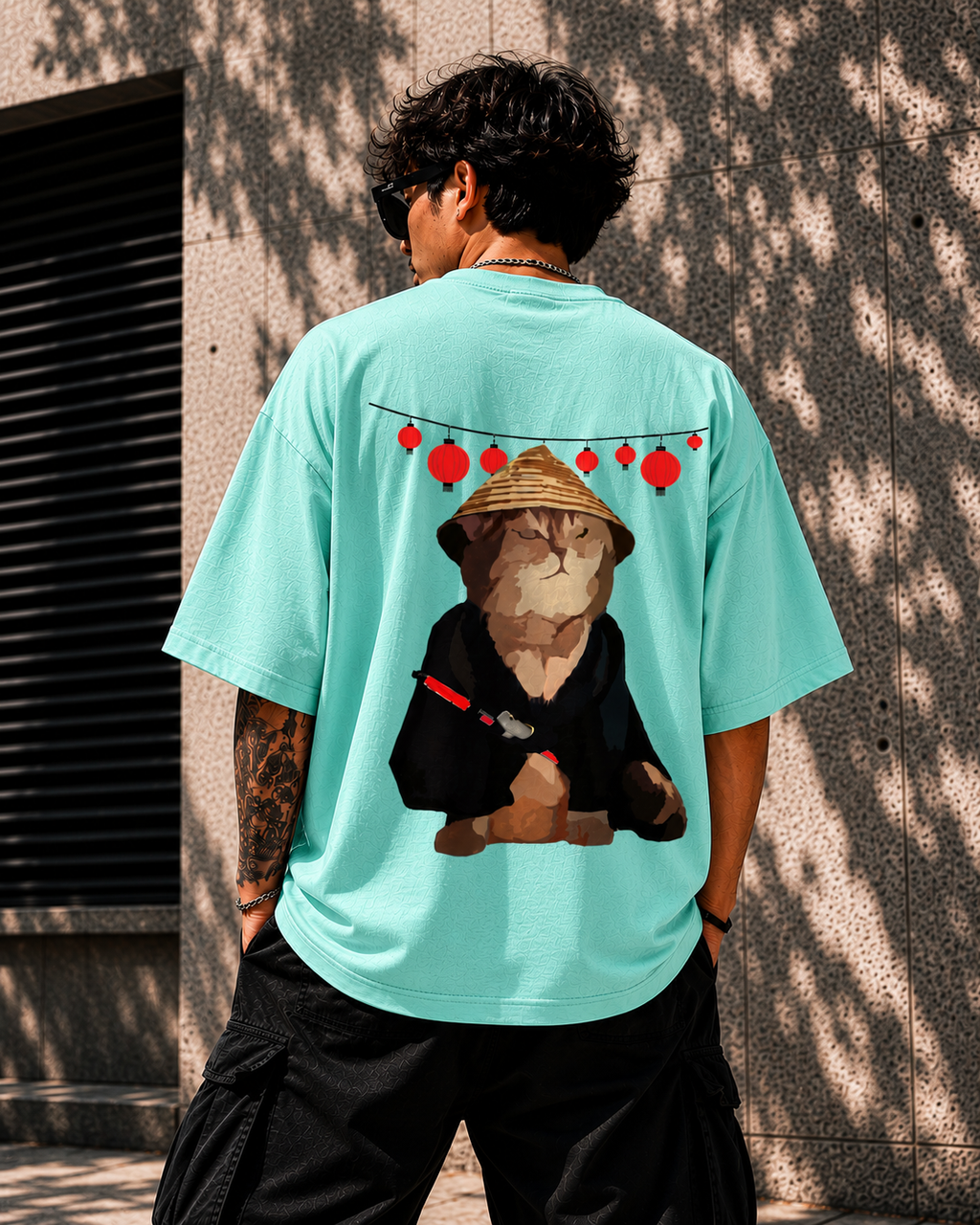Samurai cat Unisex Oversized Classic T-Shirt