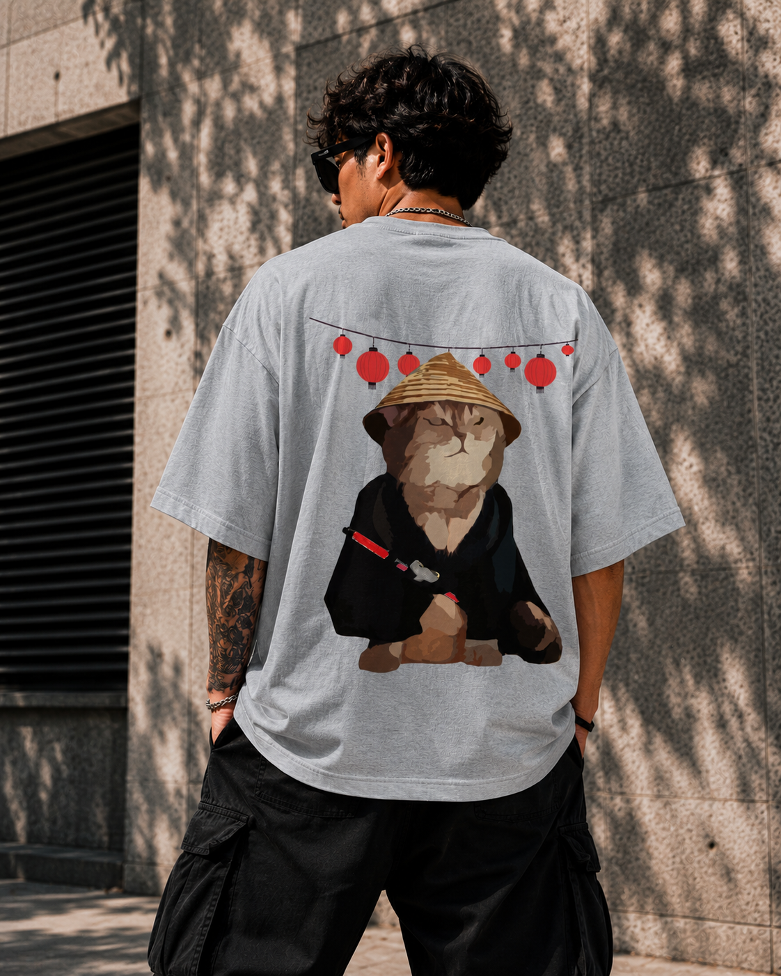 Samurai cat Unisex Oversized Classic T-Shirt