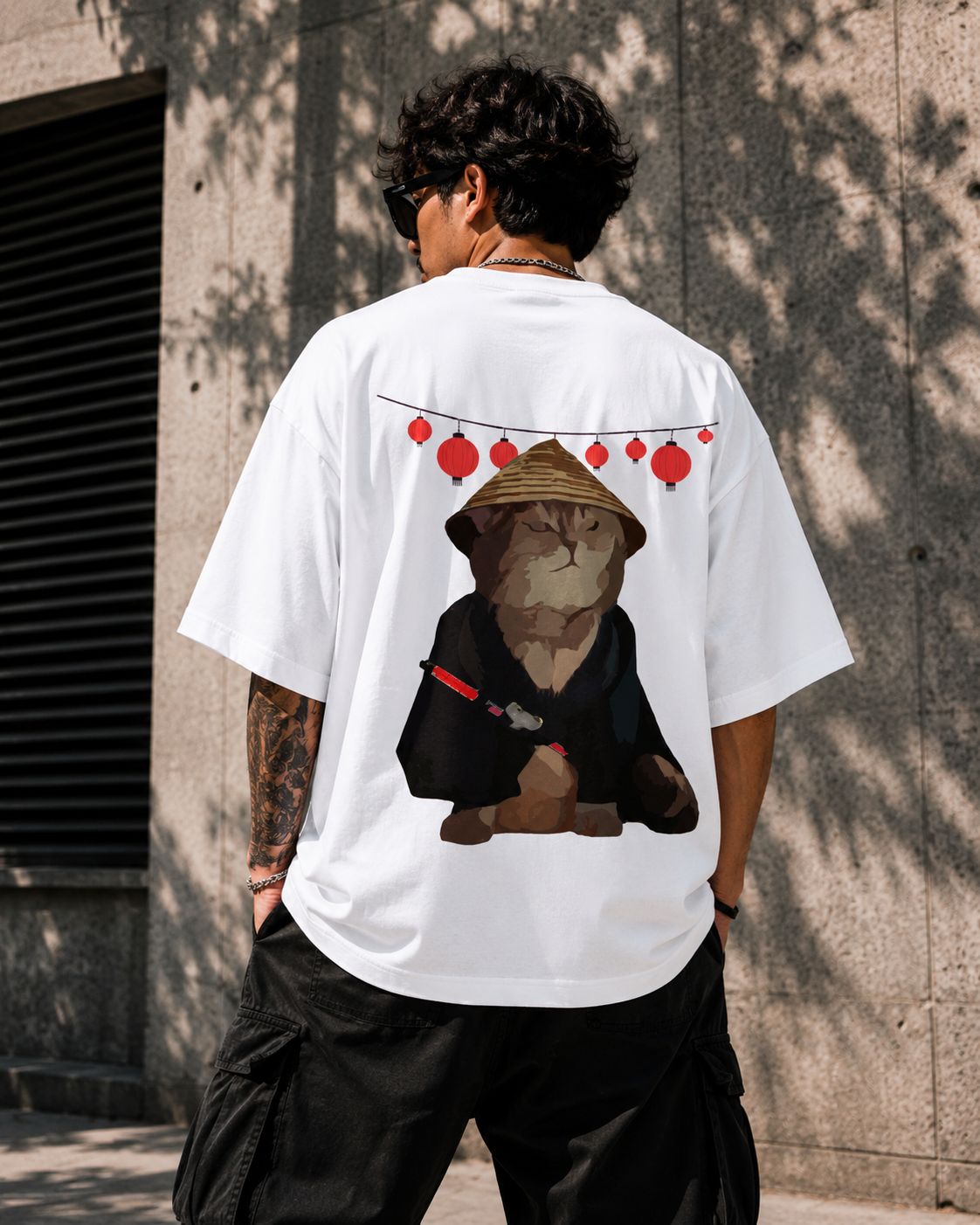 Samurai cat Unisex Oversized Classic T-Shirt